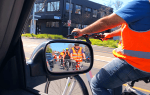 Cyclists in rearview mirror edited