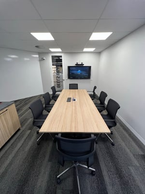 Meeting Room 'Bells Beach' set up with chairs around meeting table